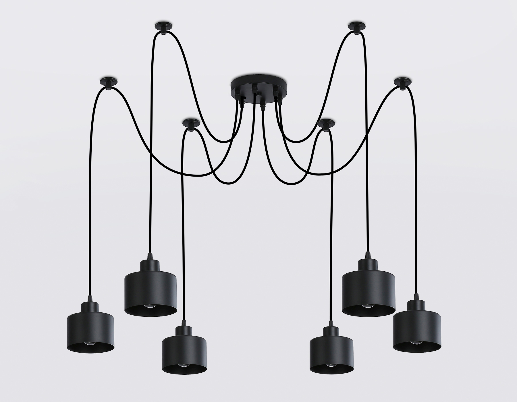 Подвесной светильник в стиле лофт TR8132/6 BK черный E27*6 max 40W D700*800