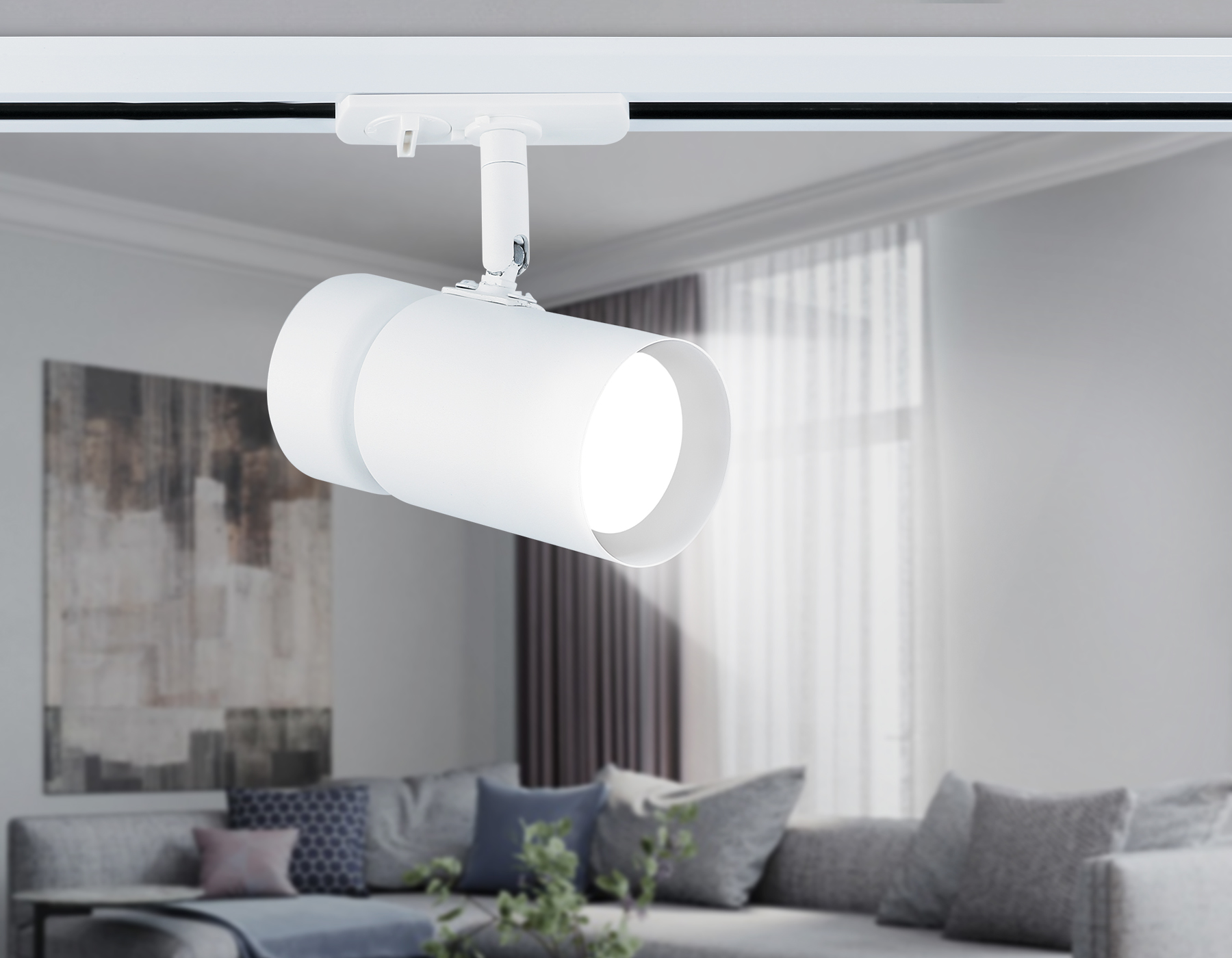 Трековый светильник со сменной лампой GU10 GL5142 WH белый GU10 max 12W