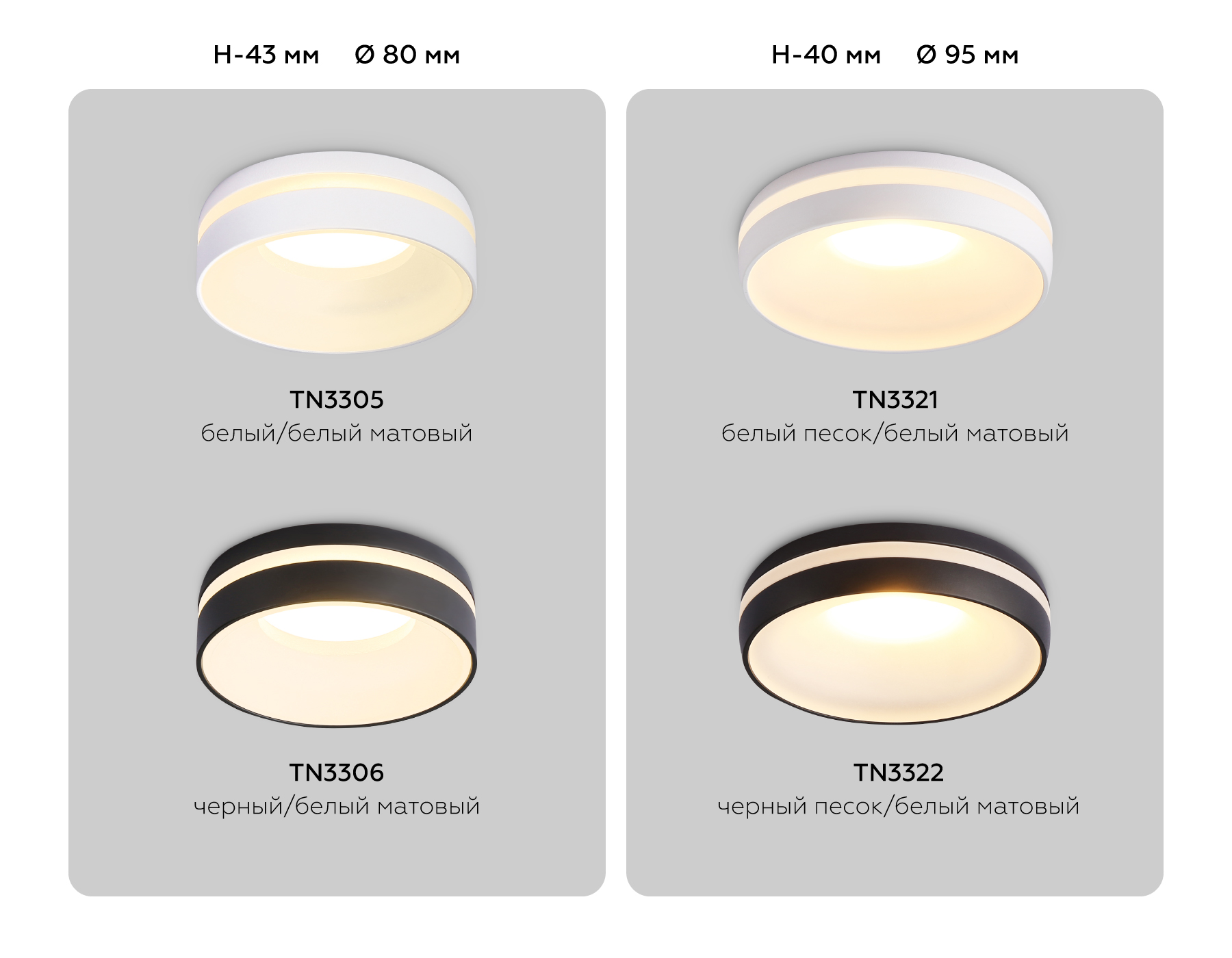 Встраиваемый точечный светильник MR16 TN3306 BK/FR черный/белый матовый MR16 GU5.3 D80*43