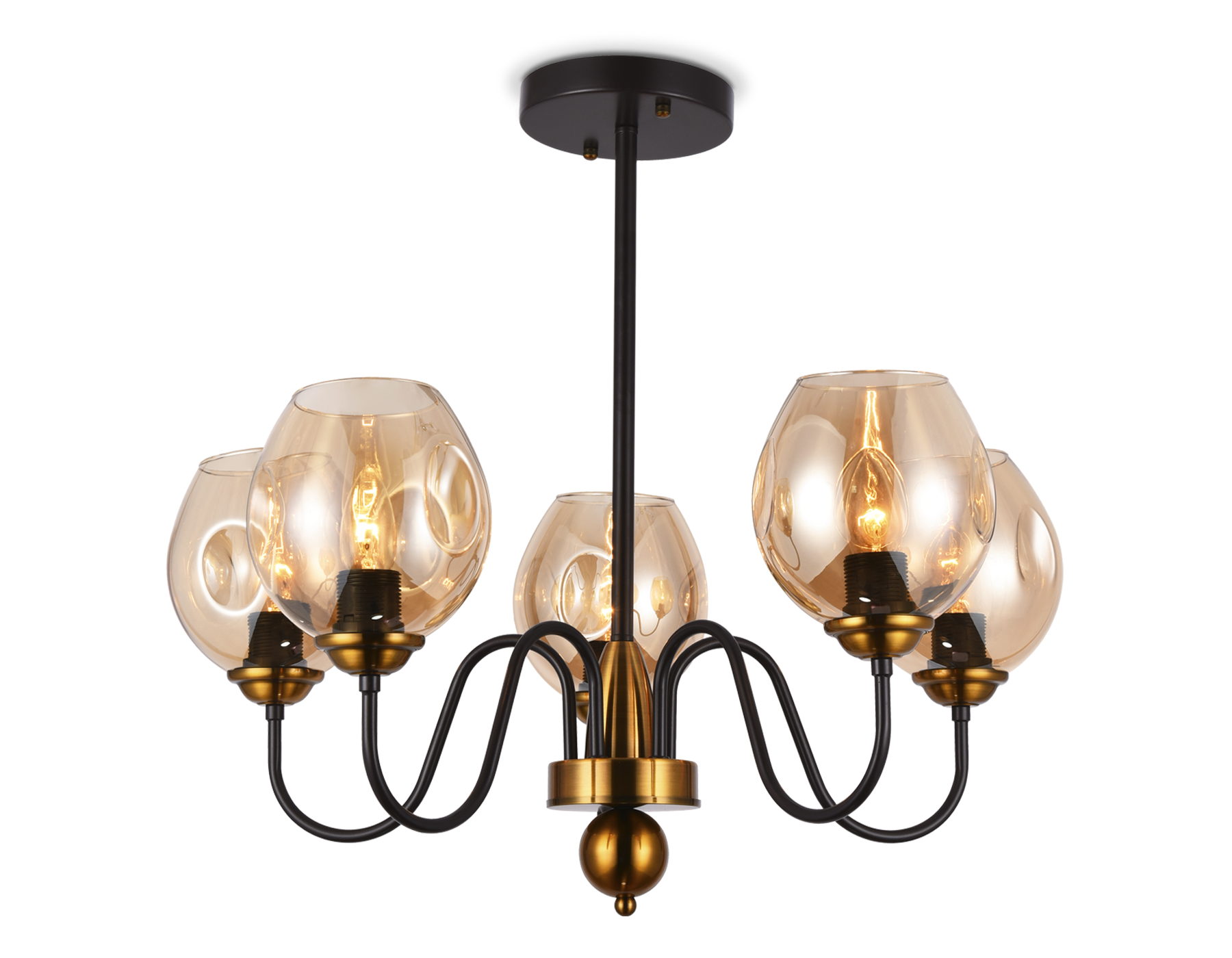 Подвесная люстра со сменной лампой TR9057/5 DCF/TI темный кофе/янтарь E27 max 40W D650*572