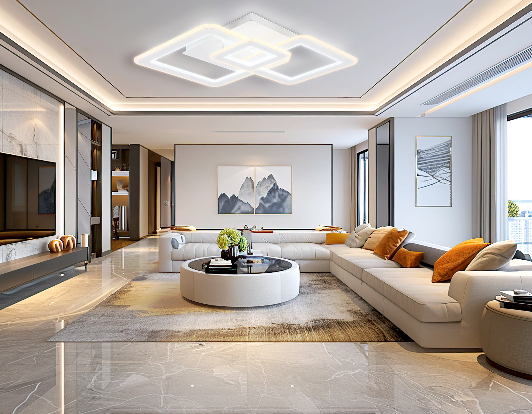 Потолочный светодиодный светильник с пультом FA862 WH белый 79W 505*470*95 (ПДУ РАДИО 2.4)