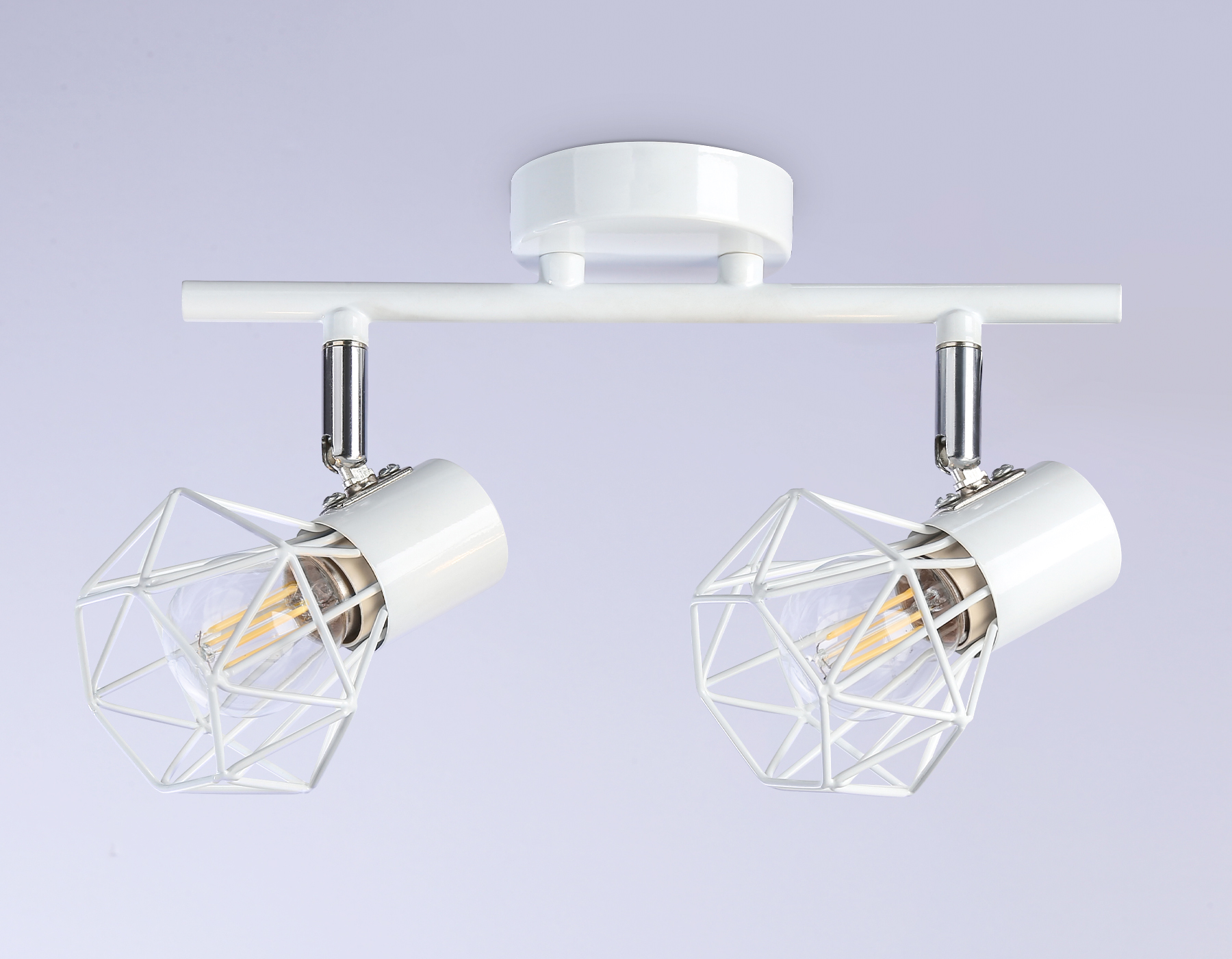Настенно-потолочный спот в стиле лофт TR8628/2 WH/CH белый/хром E27*2 max 40W 260*91*175