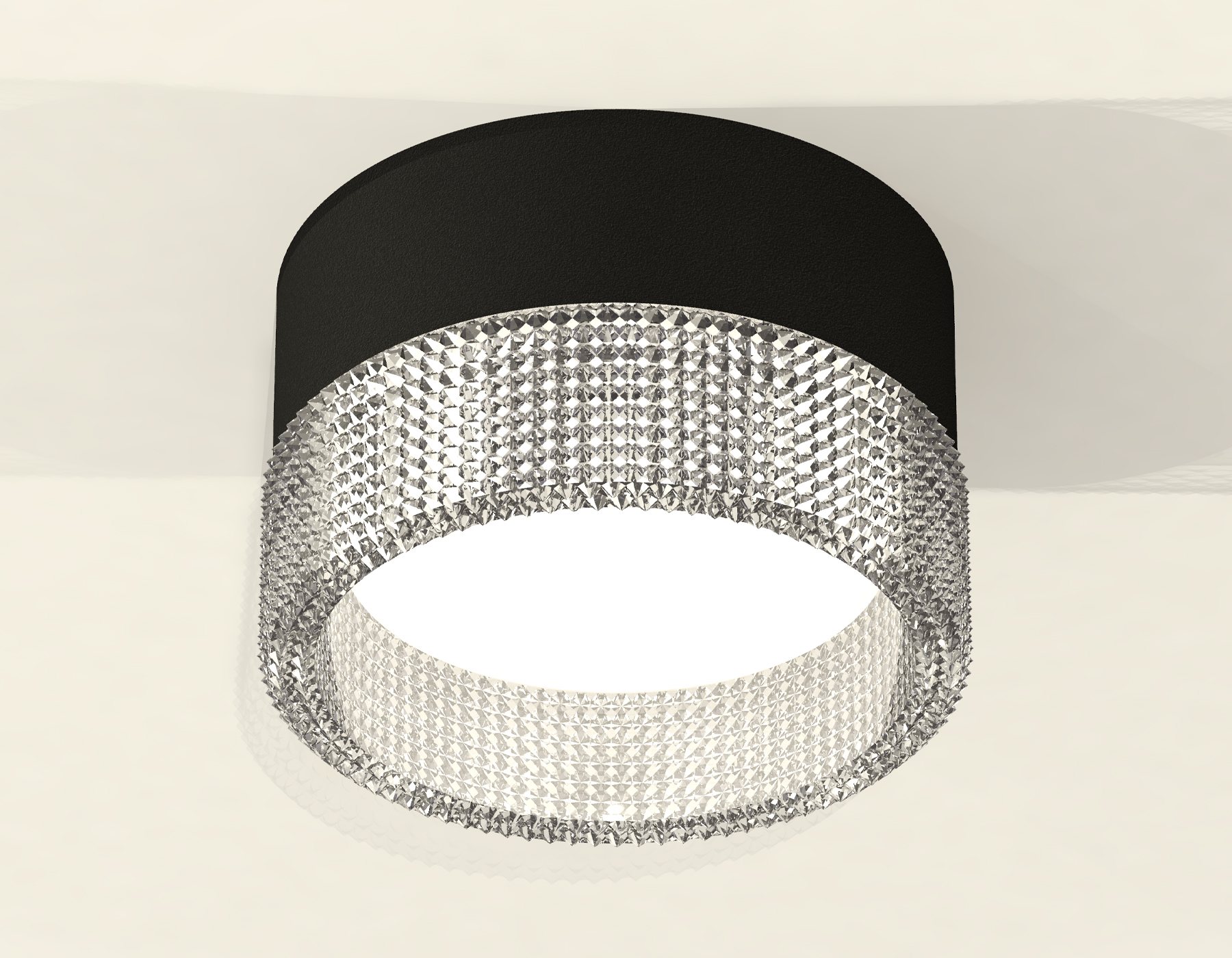 Комплект накладного светильника с композитным хрусталем XS8102030 SBK/CL черный песок/прозрачный GX53 (C8102, N8480)