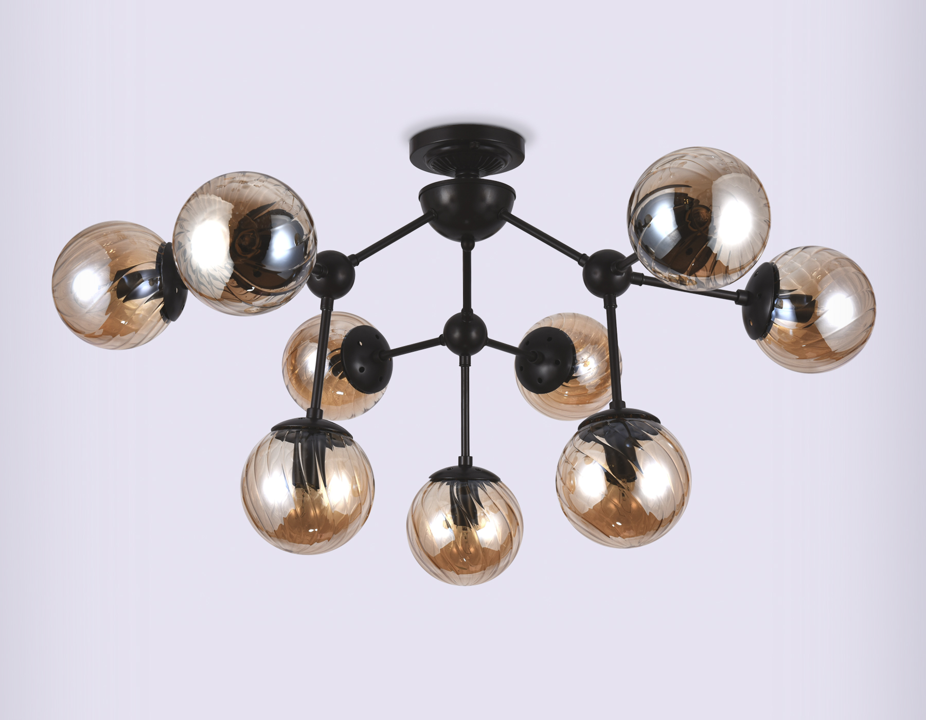 Потолочная люстра TR9018/9 DCF/TI темный кофе/янтарь E14 max 40W D830*440