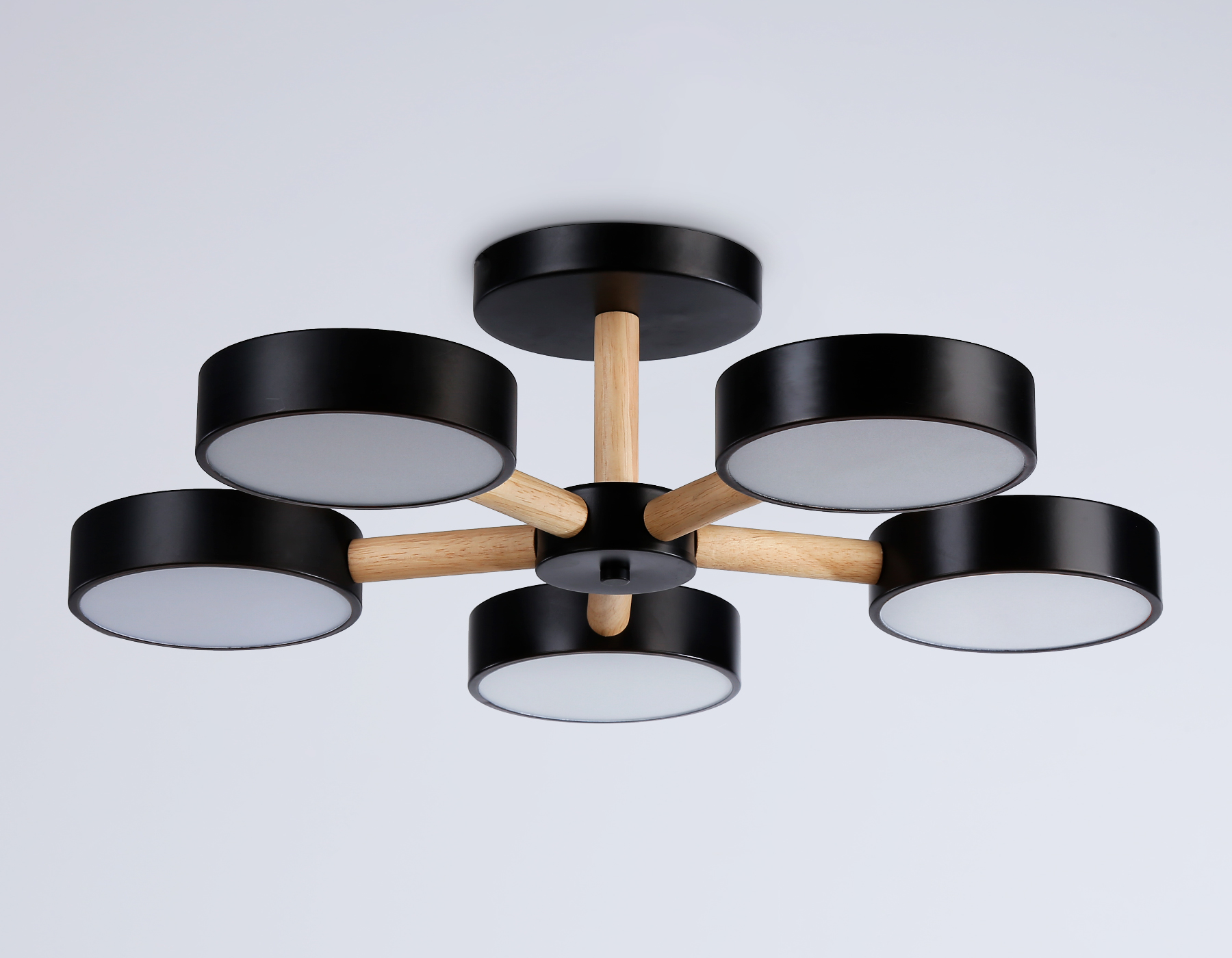 Подвесной светодиодный светильник с пультом FL4828/5 BK черный 3000K-6400K 65W D580*160 (ПДУ ИК)