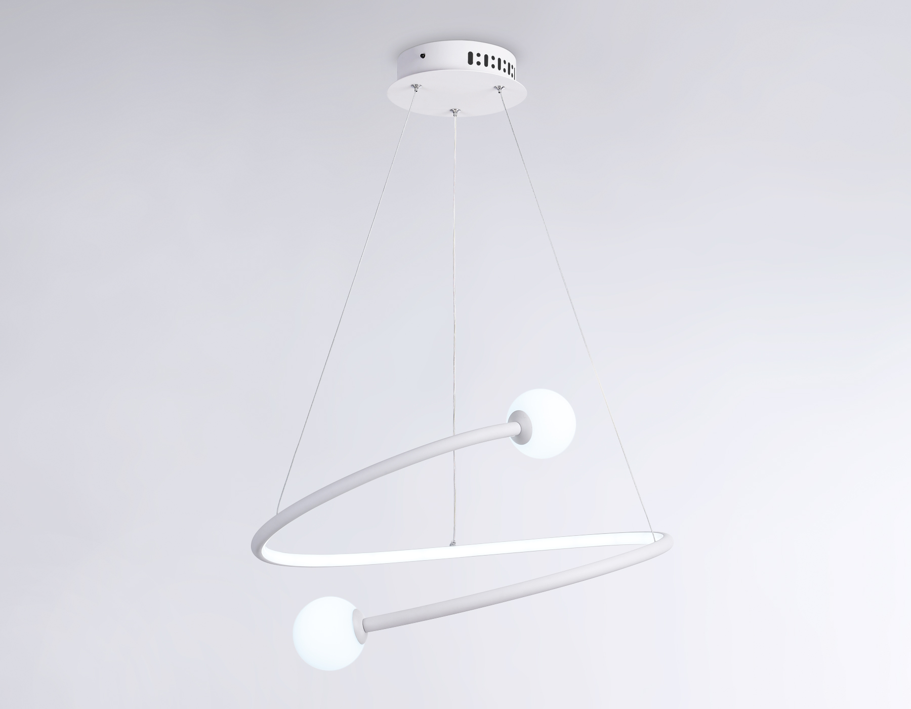 Подвесной светодиодный светильник с пультом управления FL66291 WH белый 39W 3000K-6400K D500*1000 (ПДУ ИК)