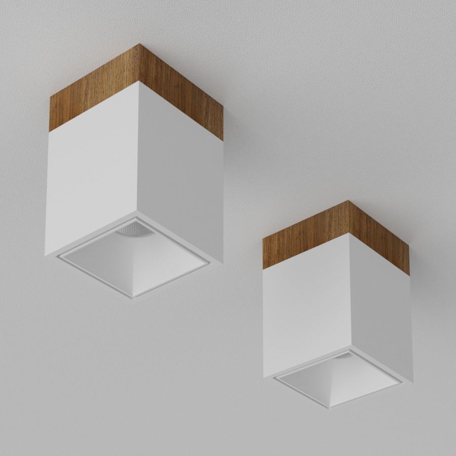 Накладной светодиодный светильник Ledron KUBING 130 Wooden White (4484)