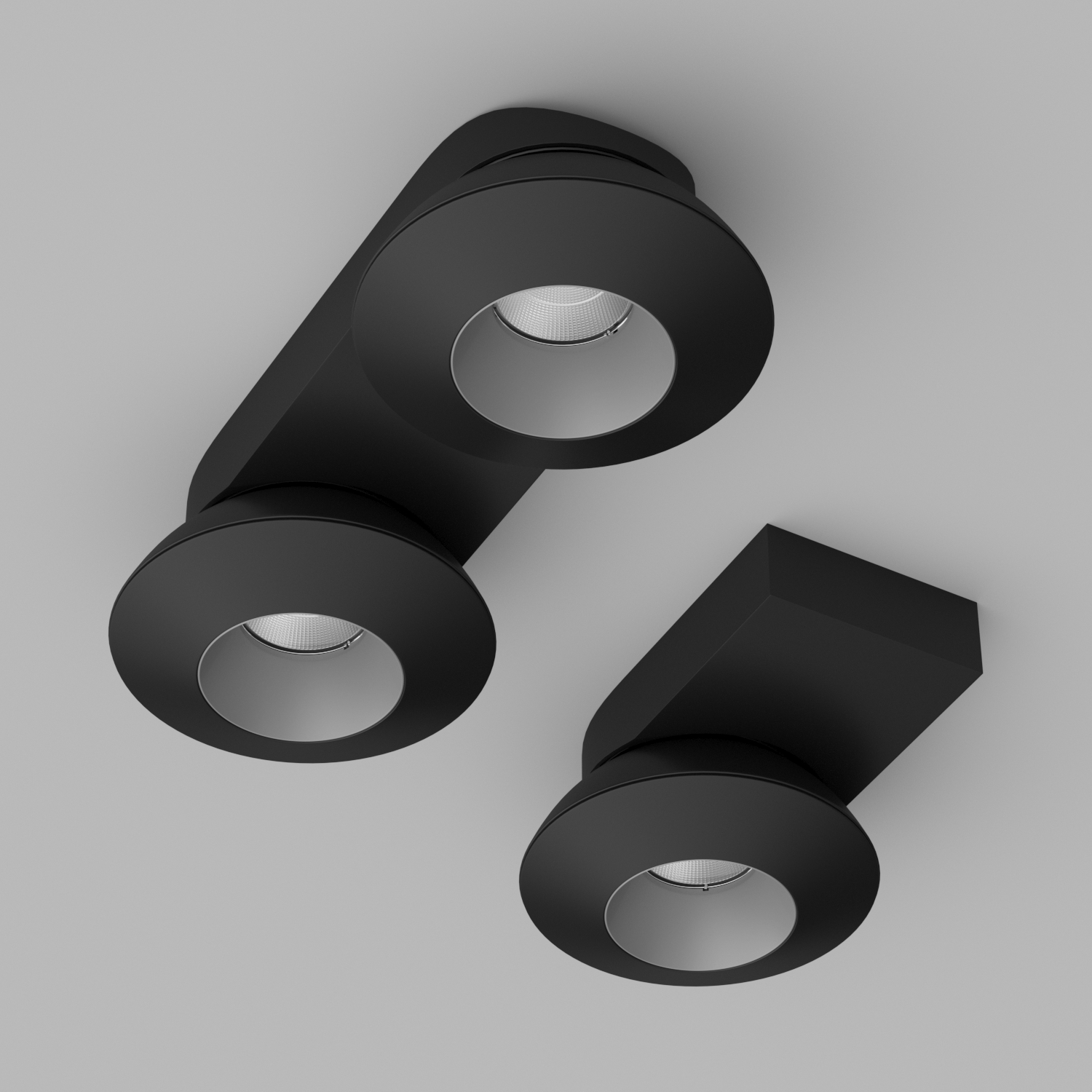 Накладной поворотный светодиодный светильник Ledron KRIS SLIM Black-Grey (2762)