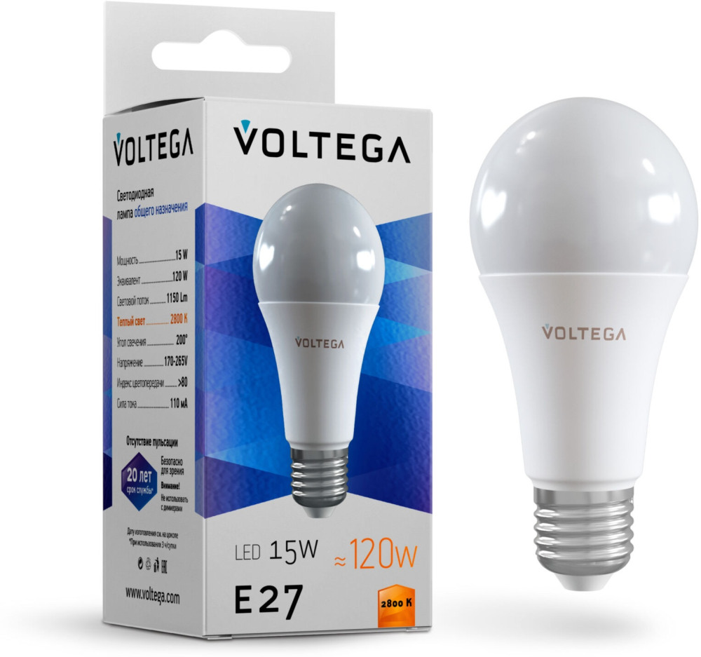 Лампочка светодиодная General Purpose Bulb 15w 7156 (voltega_7156)