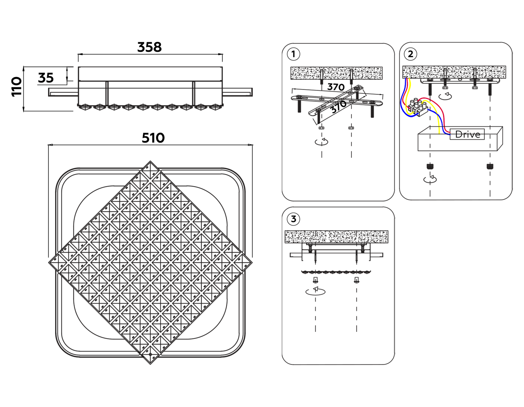 Управляемый светодиодный светильник с хрусталем FA124 WH белый 104W 510*510*110 (ПДУ РАДИО 2.4)