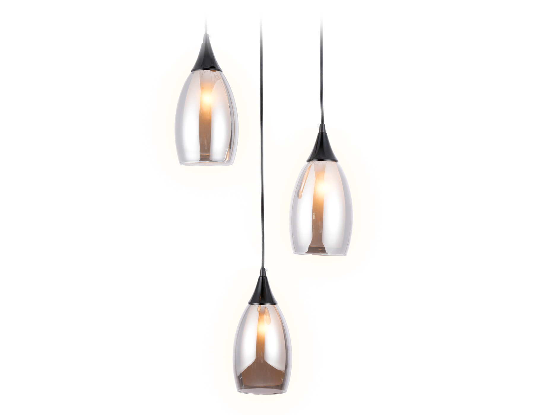 Подвесной светильник TR3550/3 BK/SM черный/дымчатый E14 max 40W 370*130*1000