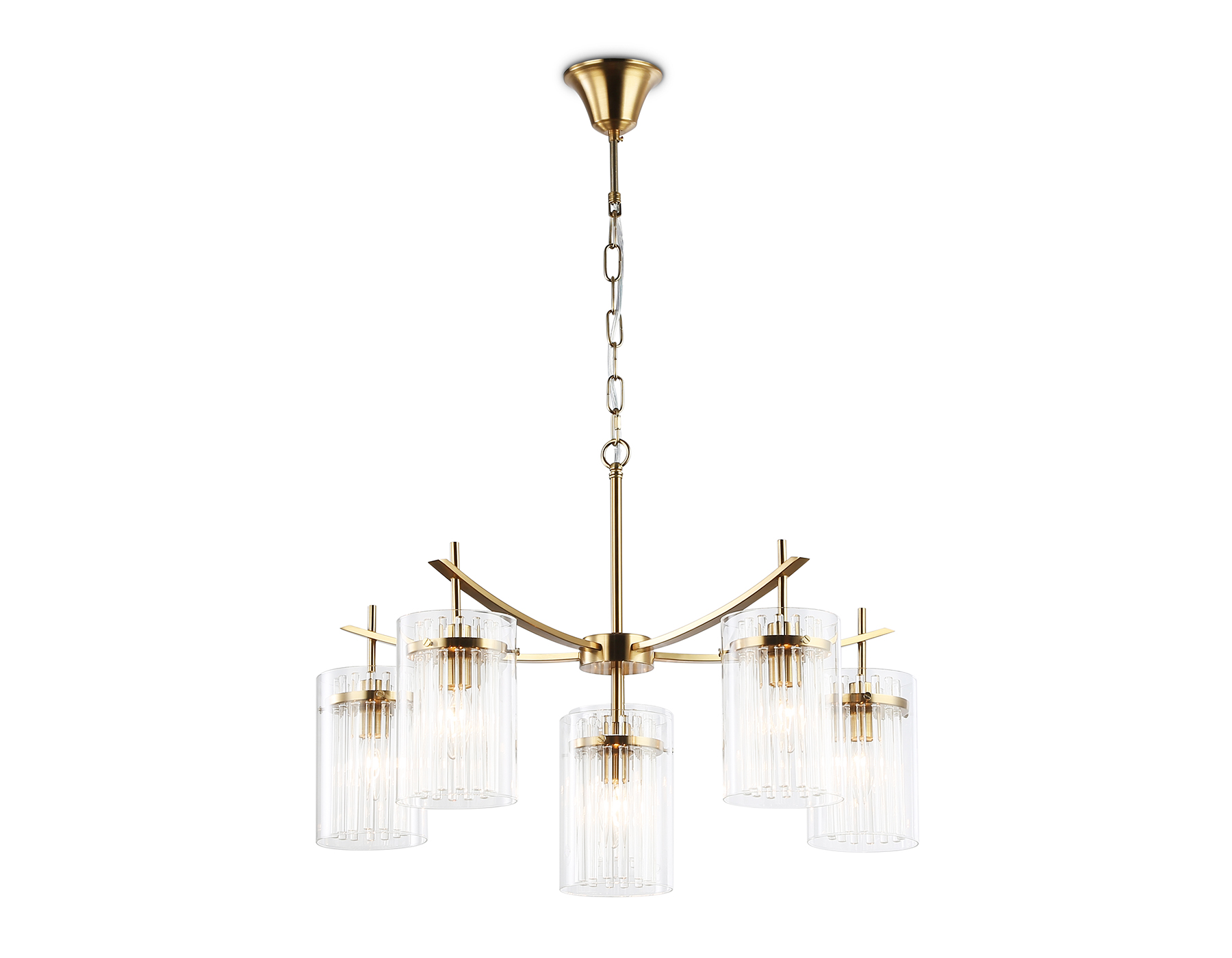 Подвесная люстра LH56031/5+1 BS/CL латунь/прозрачный E14*6 max 40W D680*1200