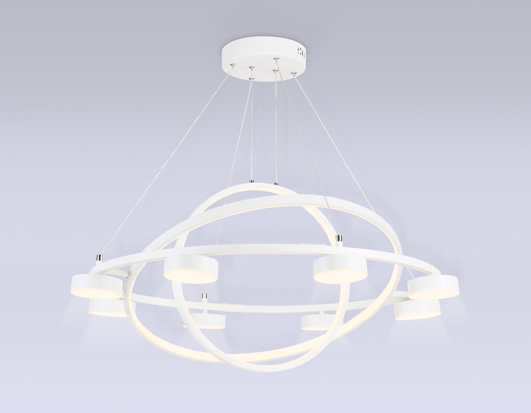 Подвесной светодиодный светильник с пультом FL51777/3+8 WH белый 3000K/4200K/6400K 112W D800/580/400*1200 (ПДУ ИК)