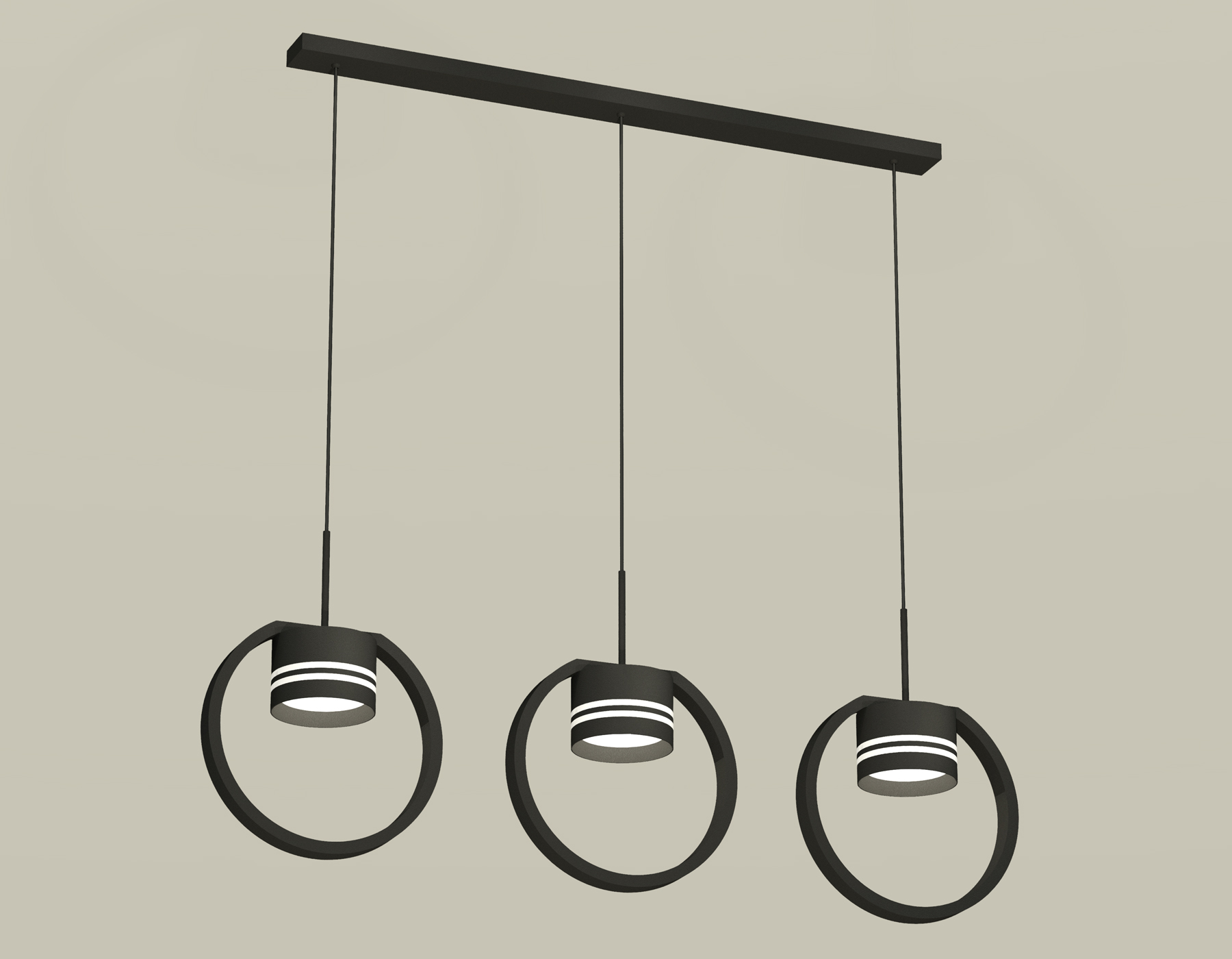 Комплект подвесного светильника с акрилом XB9107154/3 SBK/FR черный песок/белый матовый GX53 (C9107, N8478)