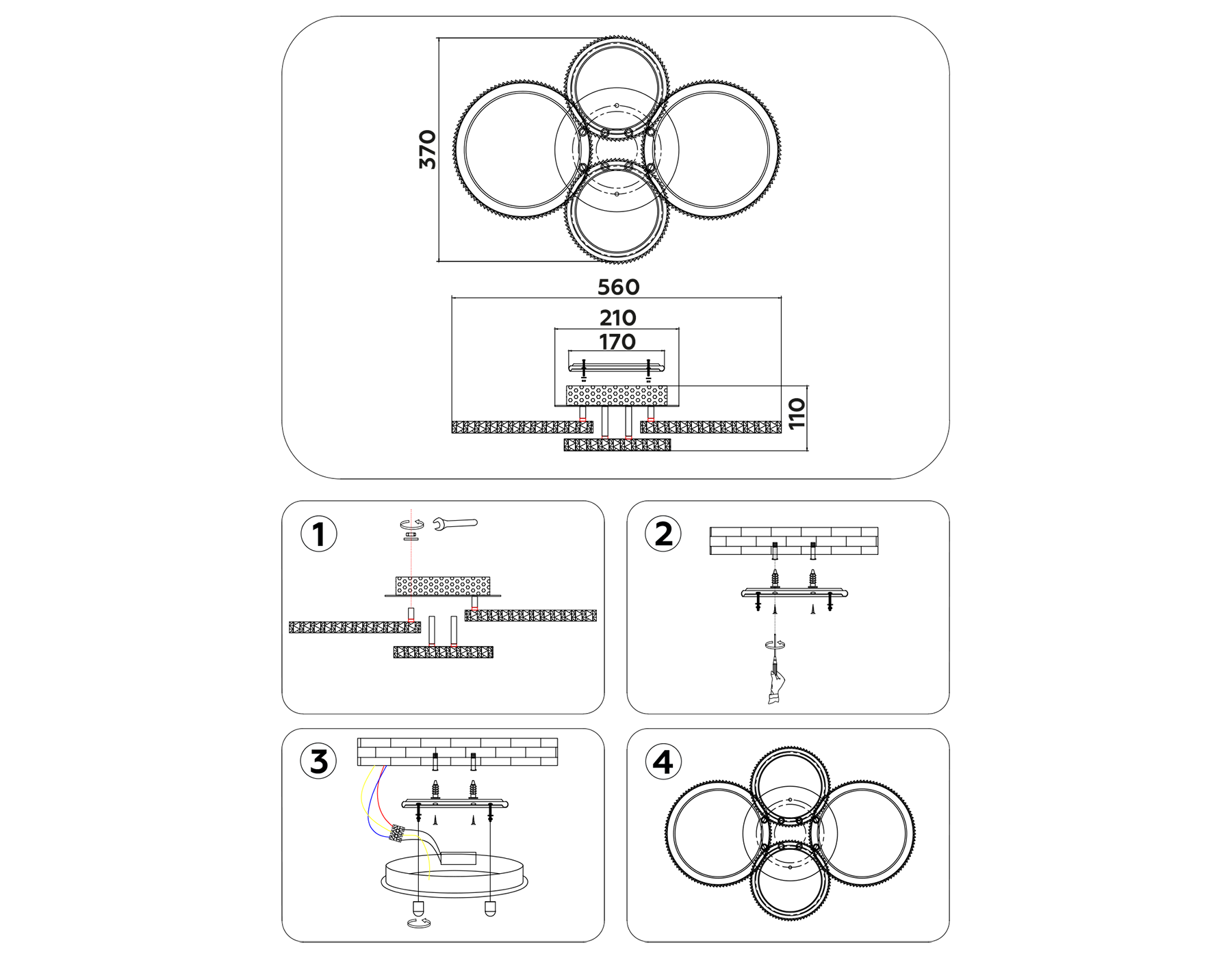 Потолочный светодиодный светильник с RGB подсветкой и пультом FA9524/2+2 WH белый 92W 6400K/3000K+RGB 560*370*110 (ПДУ РАДИО 2.4G)