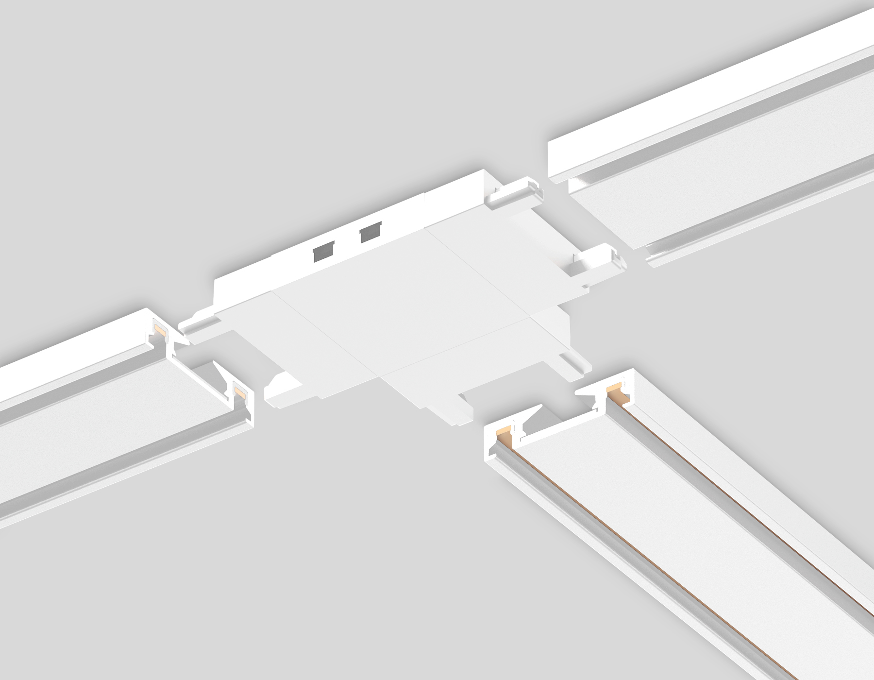 Коннектор T-образный для накладного шинопровода Magnetic Ultra Slim GV1118 WH белый T-образный коннектор для накладного шинопровода 46*36*6