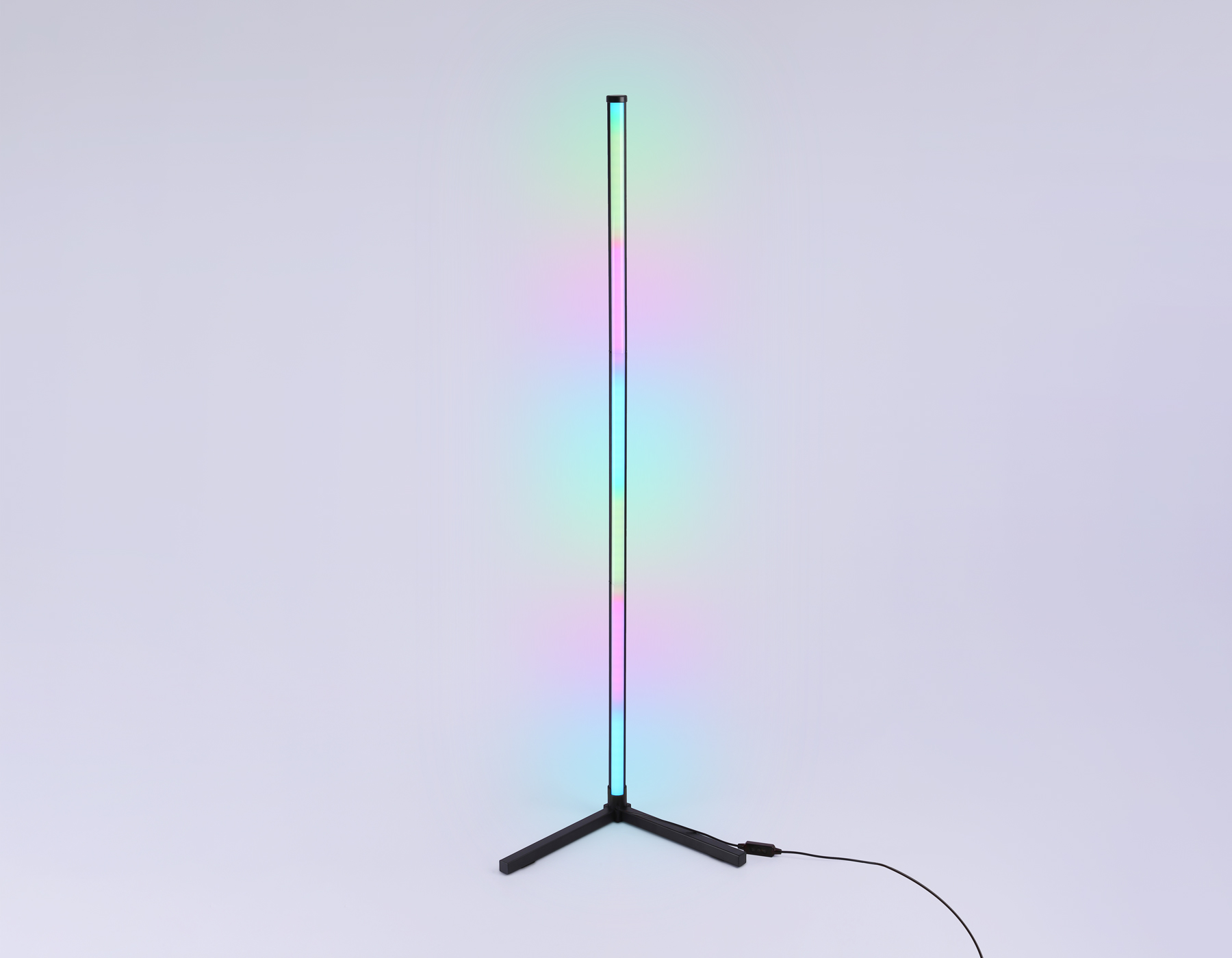 Светильник светодиодный напольный RGB с пультом FL8022 BK черный LED 15W RGB D32*1250 (ПДУ РАДИО 2.4G)