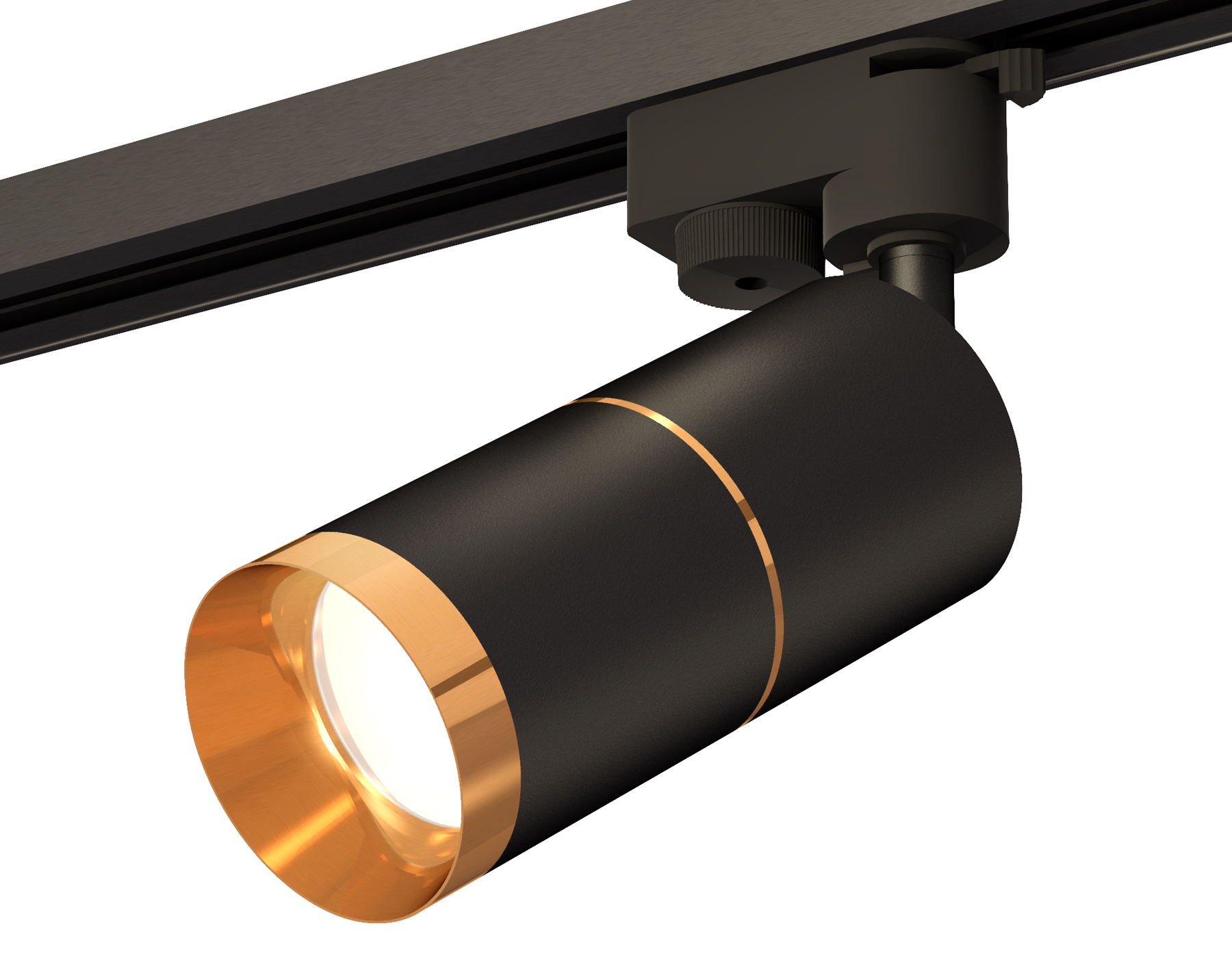 Комплект трекового однофазного светильника XT6302021 SBK/PYG черный песок/золото желтое полированное MR16 GU5.3