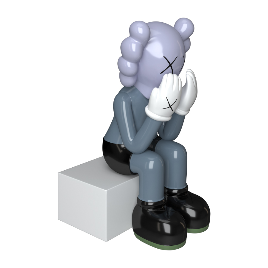 Дизайнерская статуэтка копилка KAWS синий (9483)