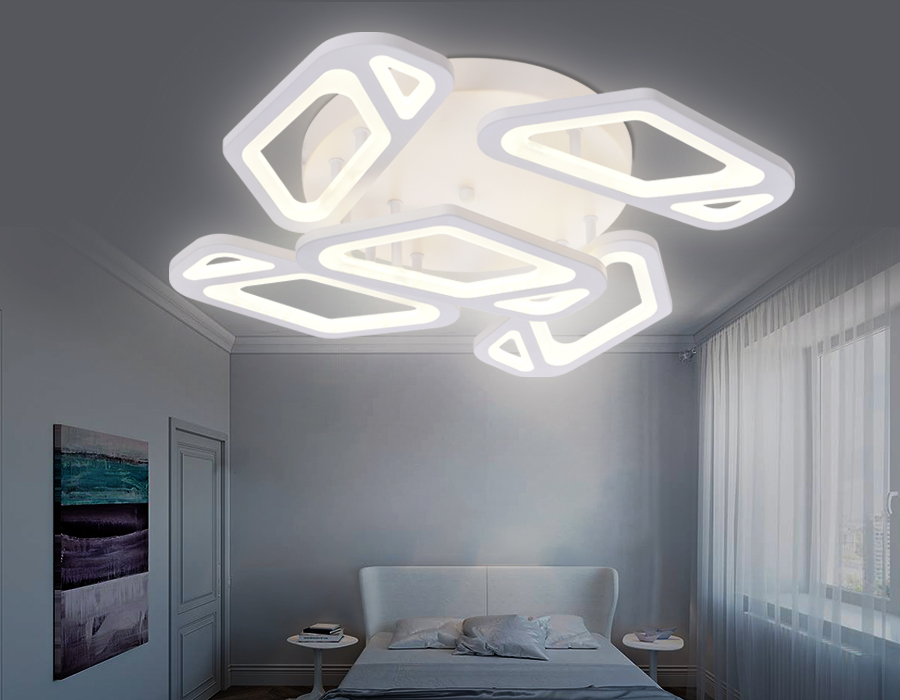 Потолочный светодиодный светильник с пультом FA587/5 WH белый 113W 590*590*120 (ПДУ РАДИО 2.4G)