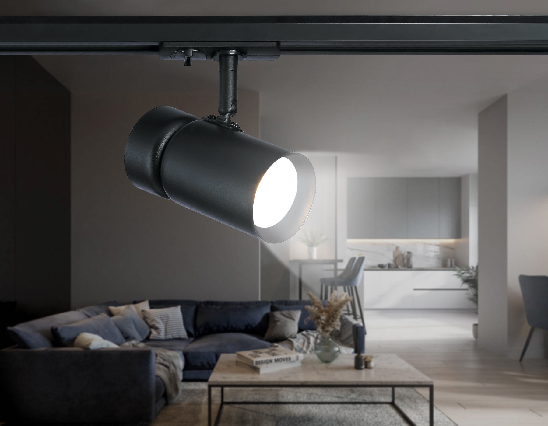 Трековый светильник со сменной лампой GU10 GL5144 BK черный GU10 max 12W