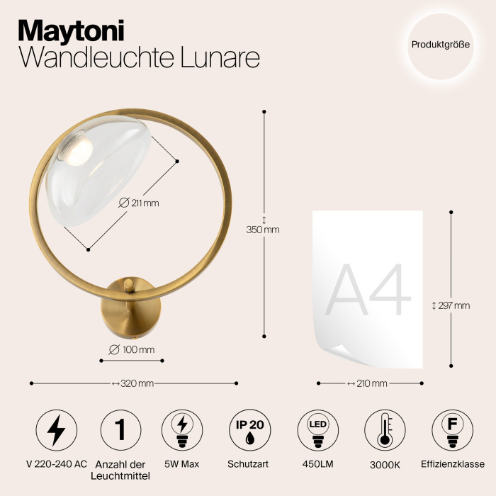 Бра настенное Maytoni Lunare MOD327WL-L5BS3K (mod327wl-l5bs3k)