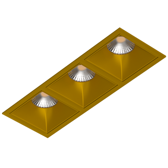 Встраиваемый светильник под сменную лампу Ledron RISE KIT3 Gold (2469)