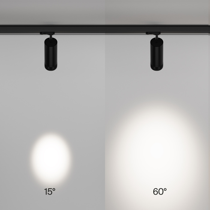 Трековый светильник трехфазный 20W 220V Maytoni Focus Zoom TR198-3-20W4K-Z-B (tr198-3-20w4k-z-b)