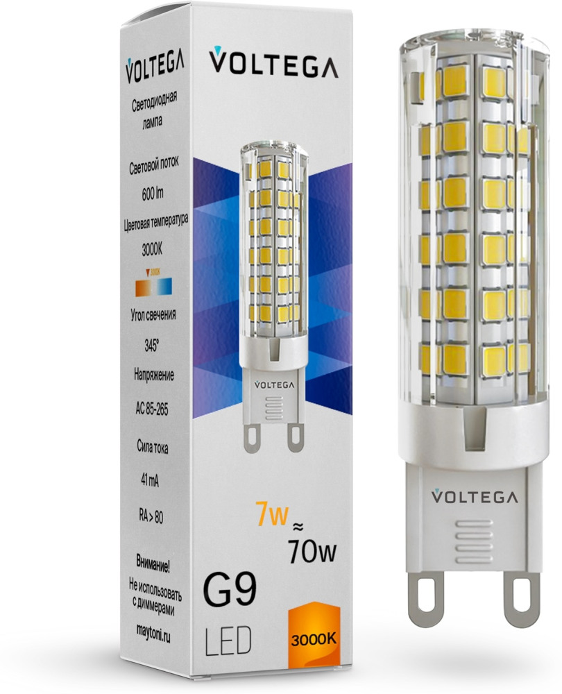 Светодиодная лампа Voltega Simple 7187 Capsule 7W 3000K G9 (voltega_7187)