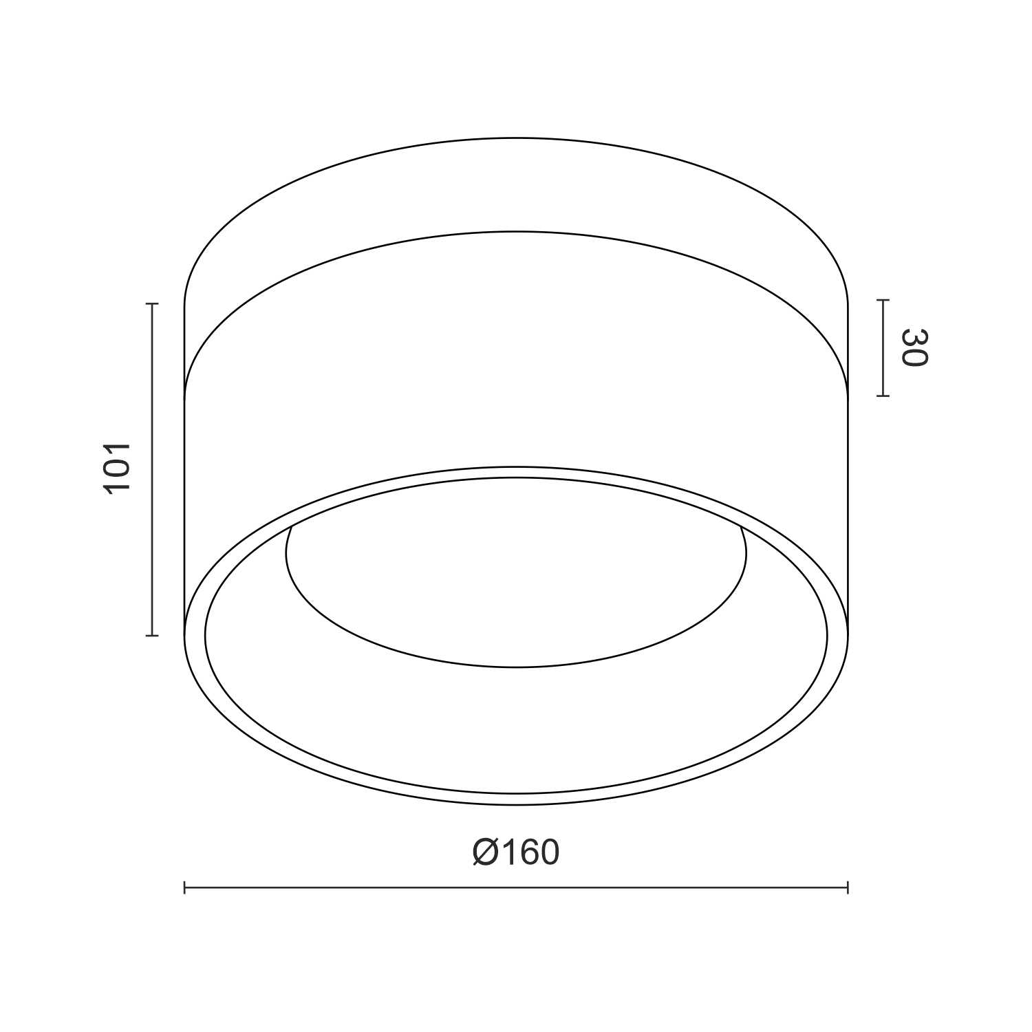 Накладной светодиодный светильник Ledron SUITABLE MIDDLE Wooden Black (4427)