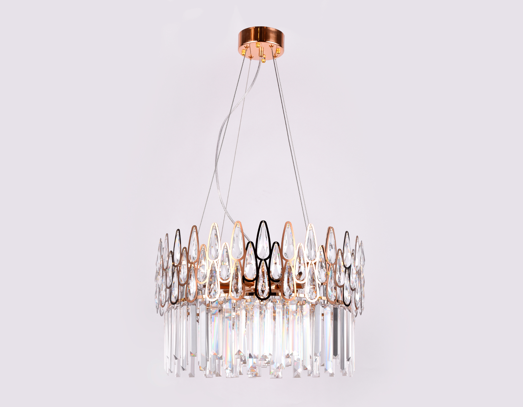 Подвесная хрустальная люстра TR5263/8 GD/CL золото/прозрачный E14/8 max 40W D500*700