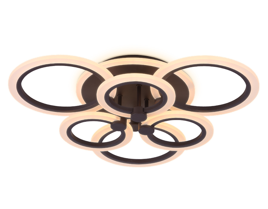 Потолочный светодиодный светильник с пультом FA528/3+3 CF кофе 112W 580*540*120 (ПДУ РАДИО 2.4)