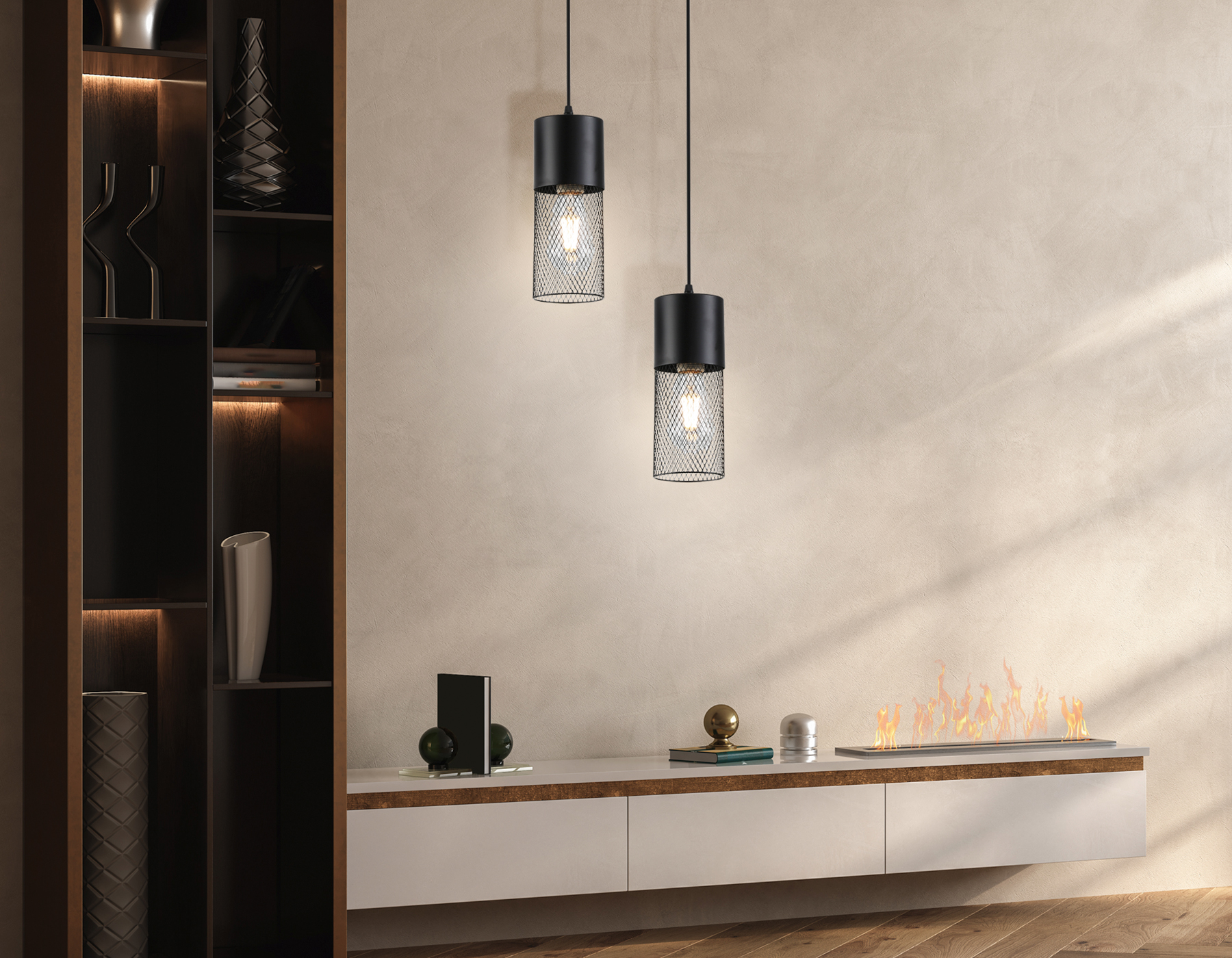 Светильник подвесной TR8500 BK черный E27 max 60W D100*1000