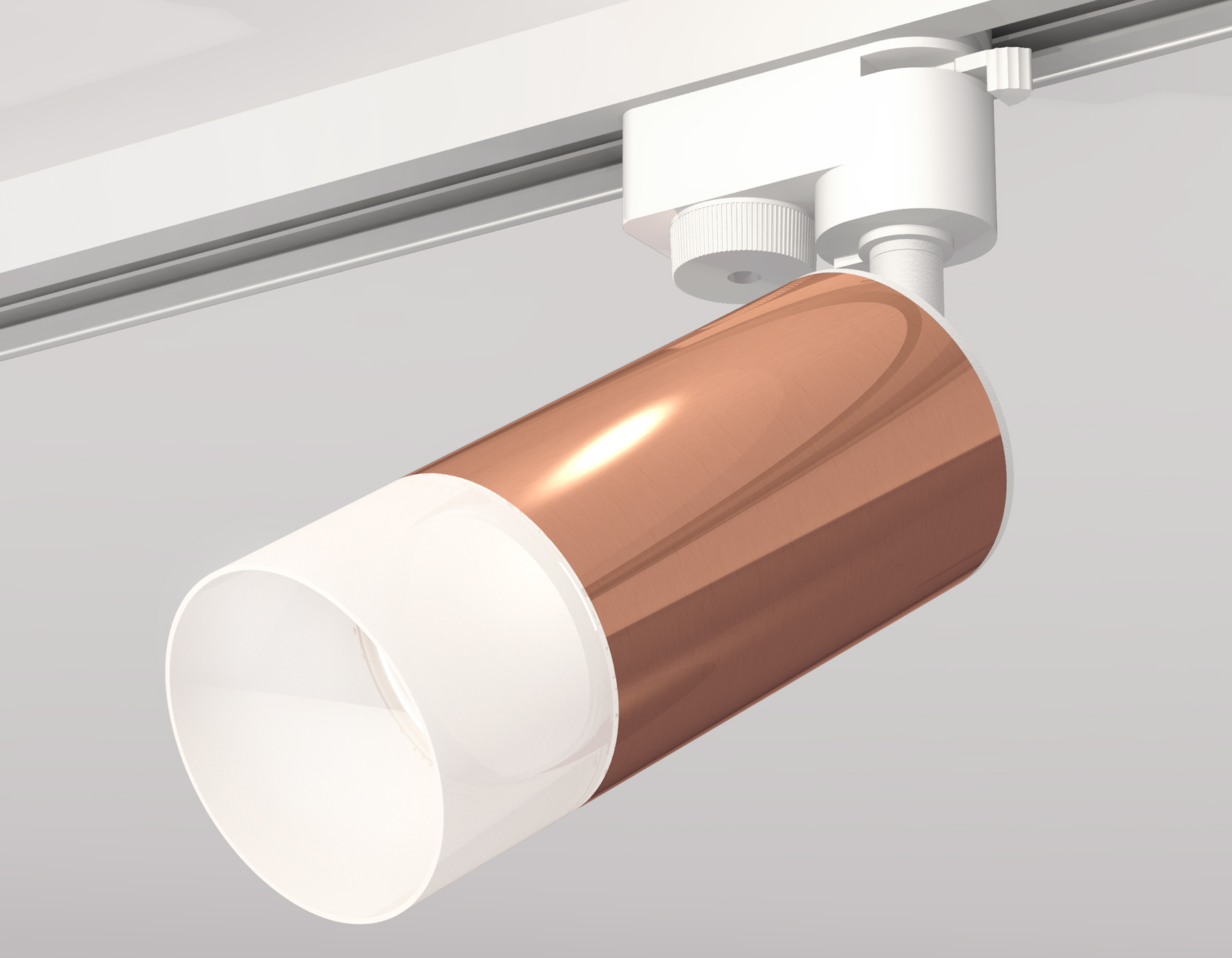 Комплект трекового однофазного светильника с акрилом XT6326003 PPG/SWH/FR золото розовое полированное/белый песок/белый матовый MR16 GU5.3