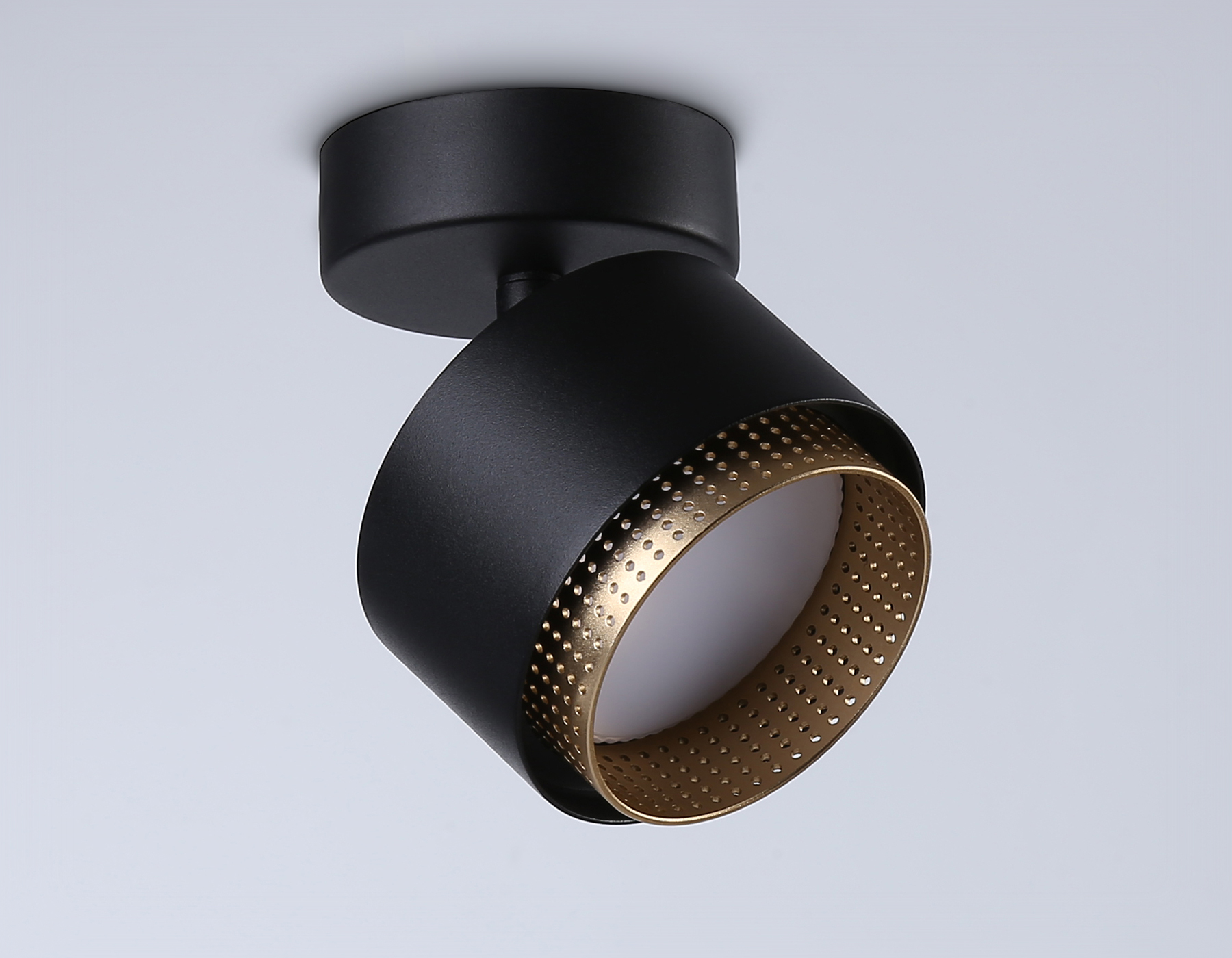 Настенно-потолочный поворотный спот со сменной лампой GX53 TN71282 BK/GD черный/золото GX53 max 12W D95*137