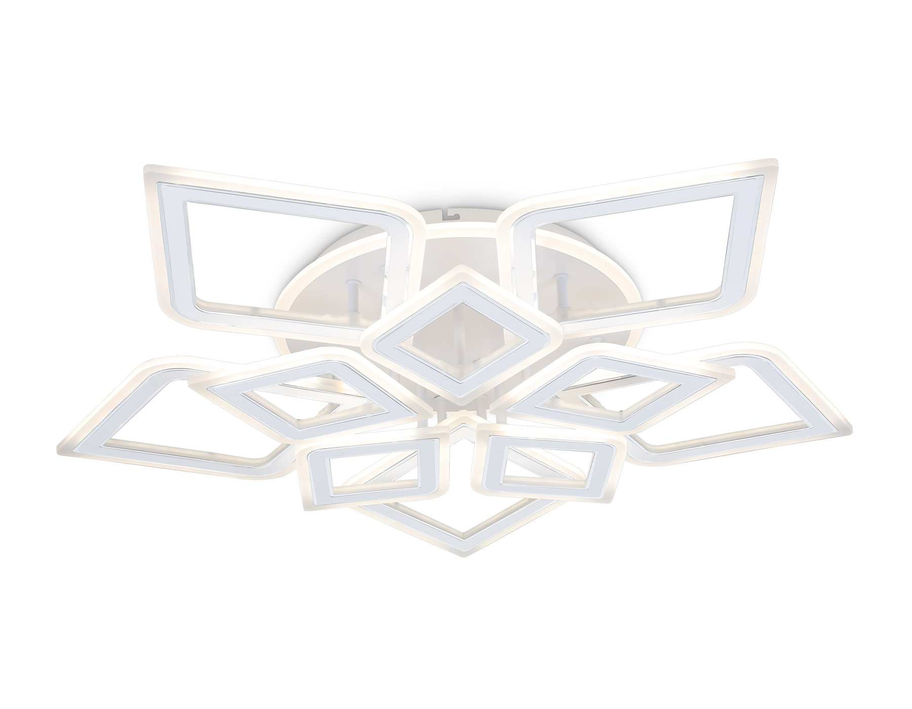 Потолочный светодиодный светильник с пультом FA8914/5+5 WH/CH белый/хром 193W 3000K-6400K 770*740*120 (ПДУ РАДИО 2.4G)