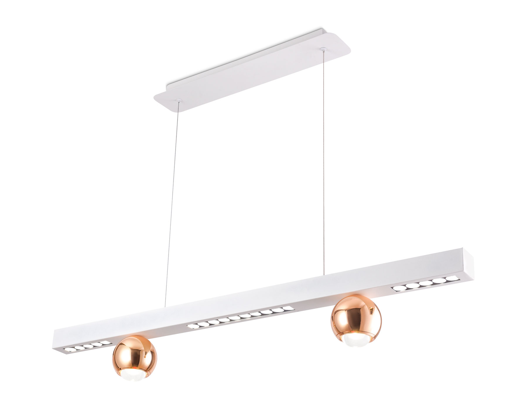 Подвесной светодиодный светильник FL5955 WH/GD белый/золото 4200K 18W 1000*70*1200 (Без ПДУ)