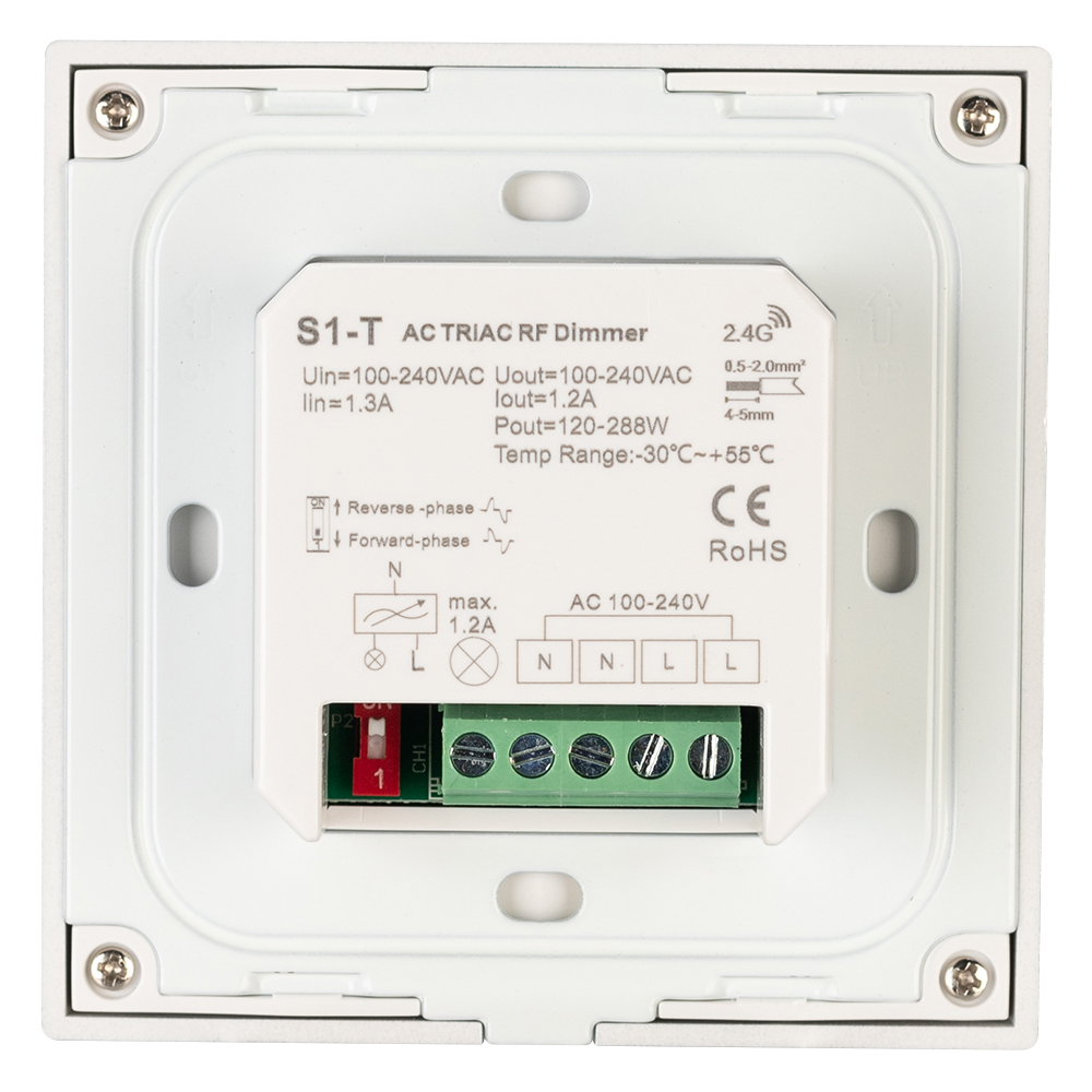 Панель SMART-P36-DIM-IN White (230V, 1.2A, TRIAC, Sens, 2.4G) (Arlight, IP20 Пластик, 5 лет) 027113