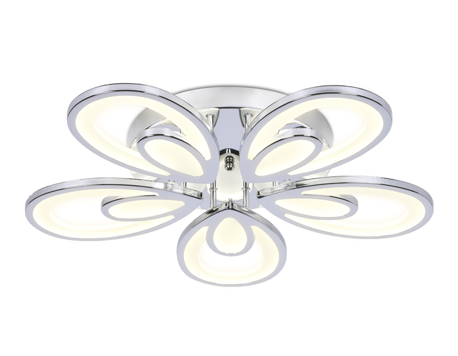 Потолочный светодиодный светильник с пультом FA469/5 CH хром 110W 580*560*80 (ПДУ РАДИО 2.4)