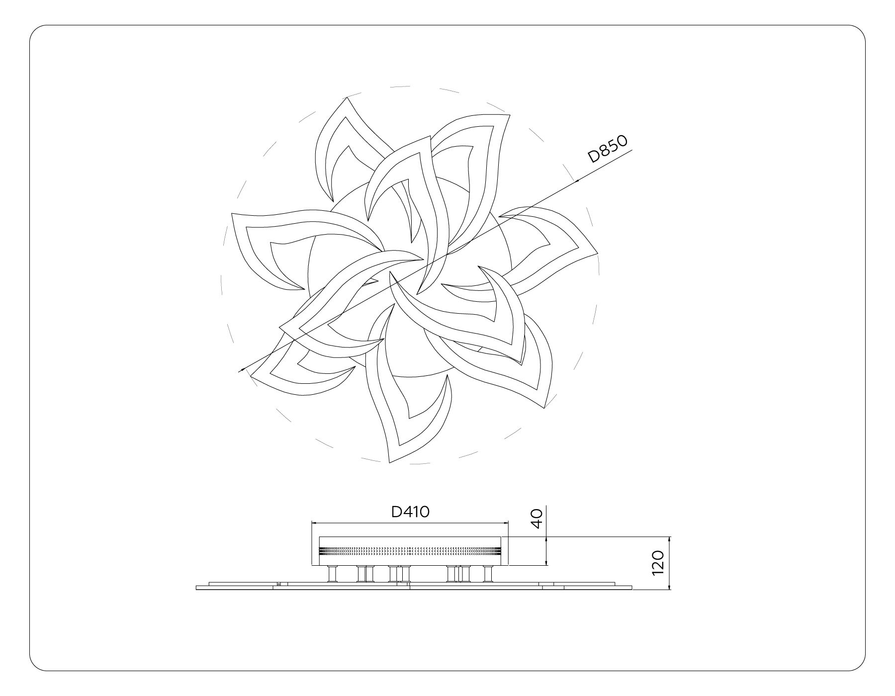 Потолочный светодиодный светильник с пультом FA4474/7+3 BK черный 112W 3000+6400K/4200K/6400+3000K D850*120 (ПДУ ИК)