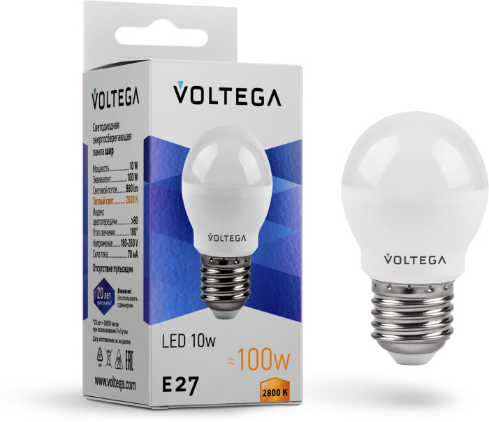 Лампочка светодиодная Simple Globe 10W 8455 (voltega_8455)