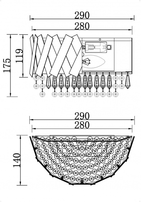Бра Artistico MOD017WL-02BS (mod017wl-02bs)