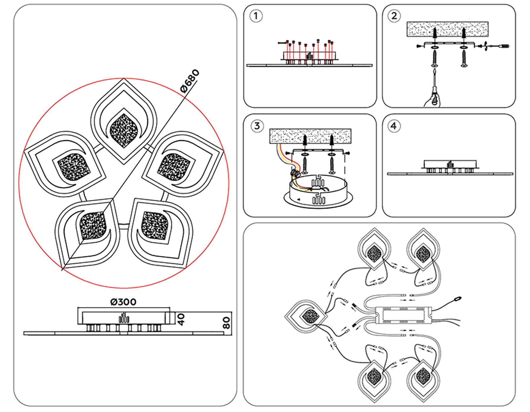 Потолочный светодиодный светильник с пультом FA4292/5 WH белый 120W 3000K+6400K/4200K/6400K+3000K D680*80 (ПДУ ИК)