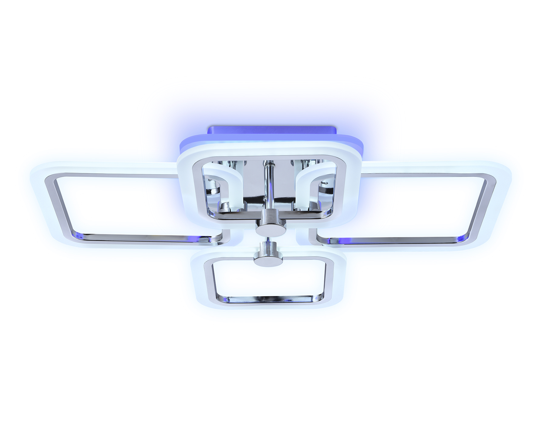 Потолочный светодиодный светильник с пультом FA534/2+2 CH хром 105W 580*420*130 (ПДУ РАДИО 2.4G)