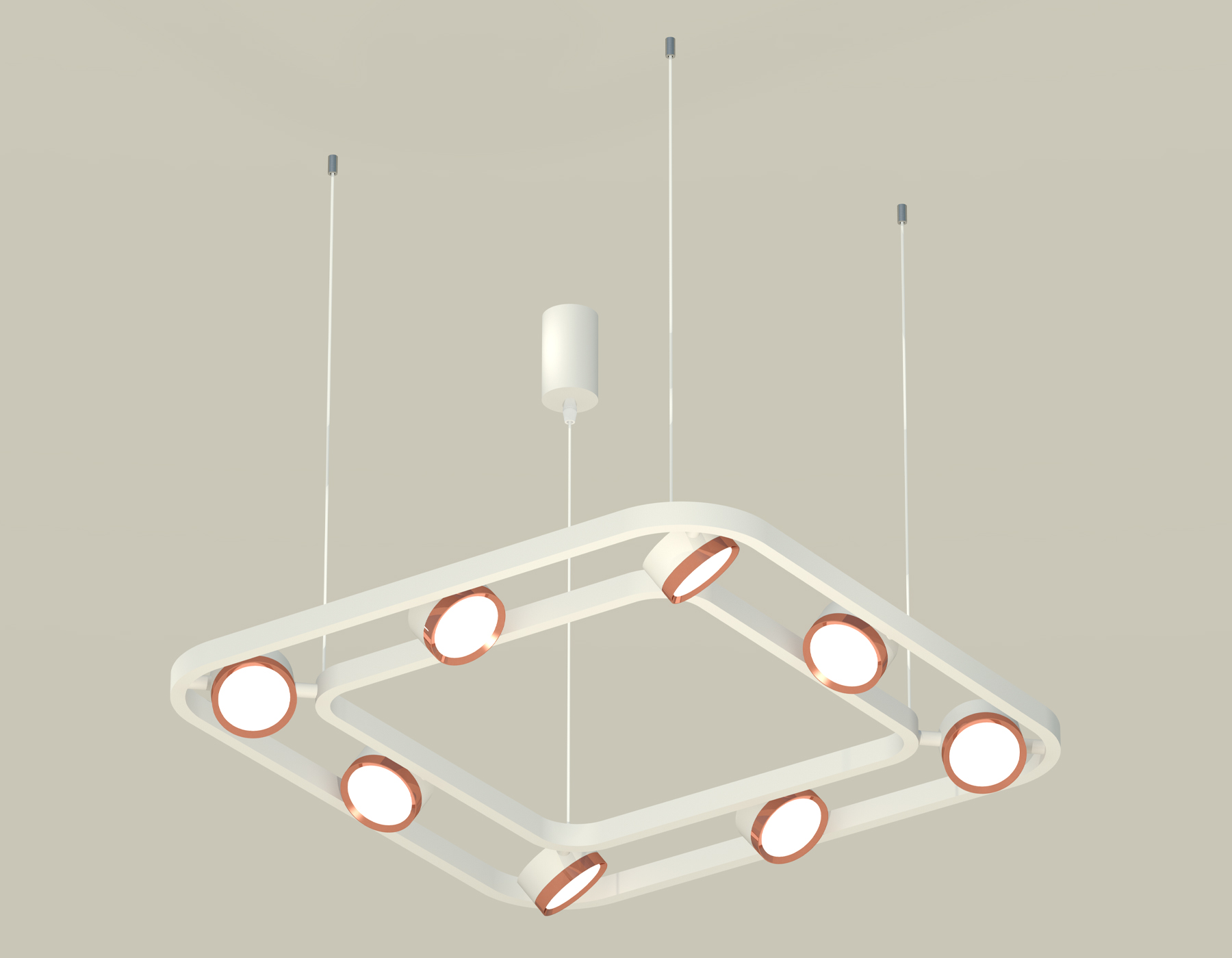 Комплект подвесного поворотного светильника XB9177103/8 SWH/PPG белый песок/золото розовое полированное GX53 (C9177, N8126)
