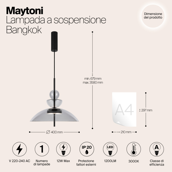 Подвесной светильник Maytoni Bangkok MOD185PL-L11B3K3 (mod185pl-l11b3k3)