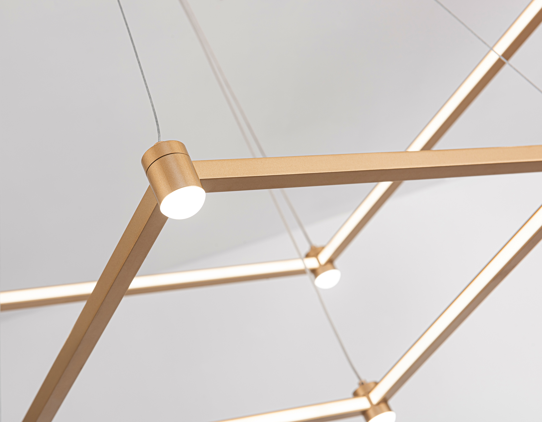 Подвесной светодиодный светильник FL5599/2+8 GD золотой 60W 3000K/4200K/6400K 600*600*1300 (без ПДУ)