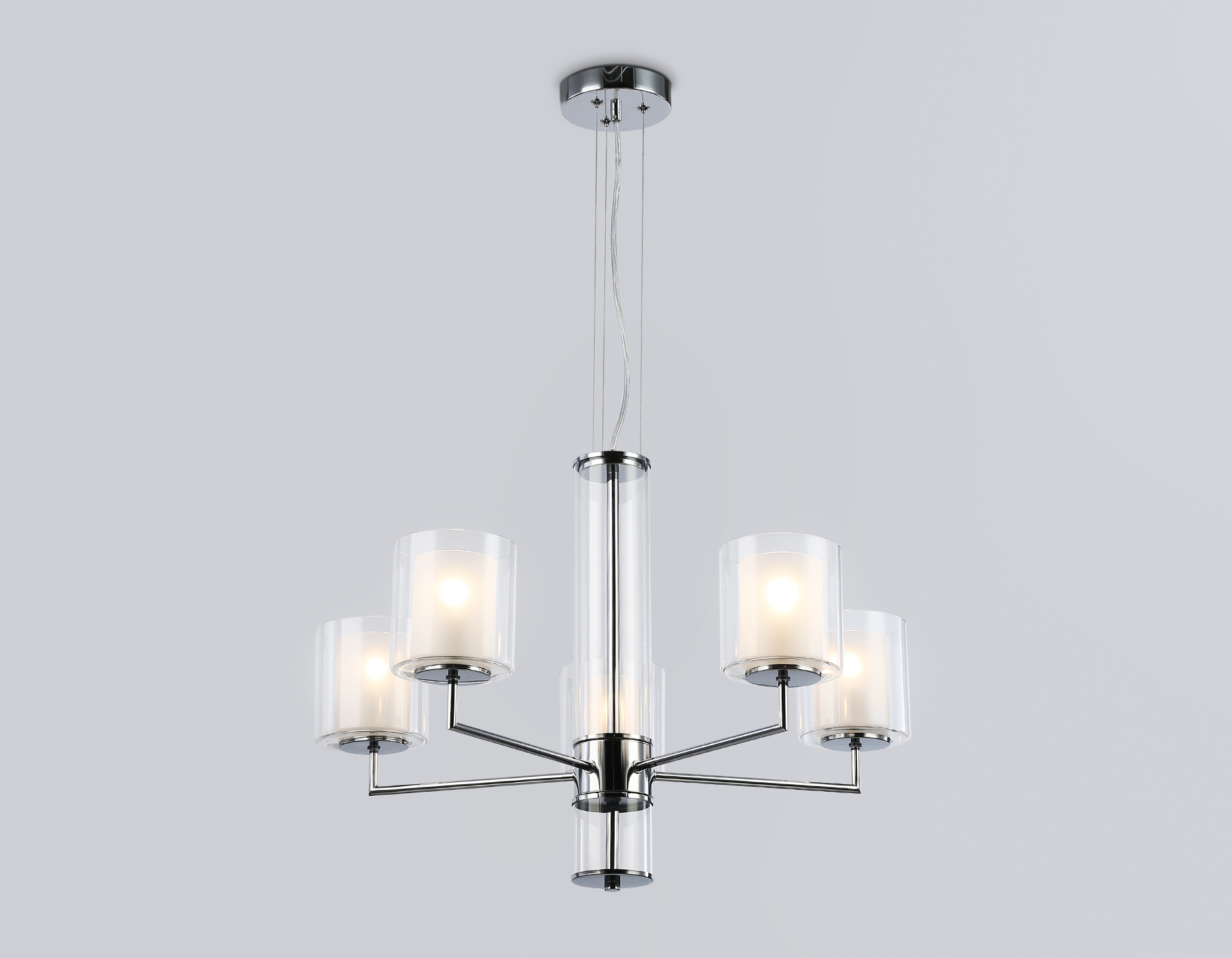 Подвесная люстра LH56001/5 СH/FR хром/белый матовый E14*5 max 40W D640*1260