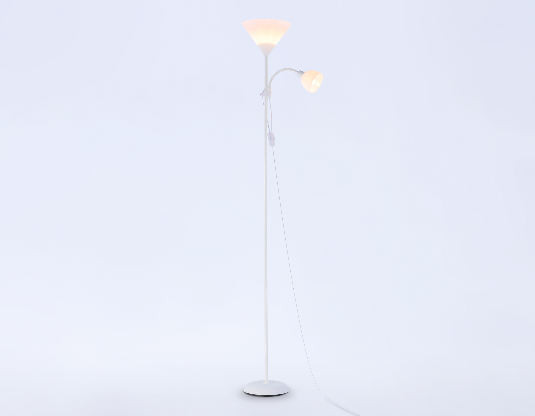 Светильник напольный с выключателем на проводе TR97622/2 WH белый E27+E14 max 40W D245/100*1770