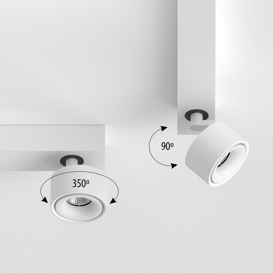 Накладной поворотный светодиодный светильник Ledron SAGITONY E5 S75 Dim White 3000K (2601)